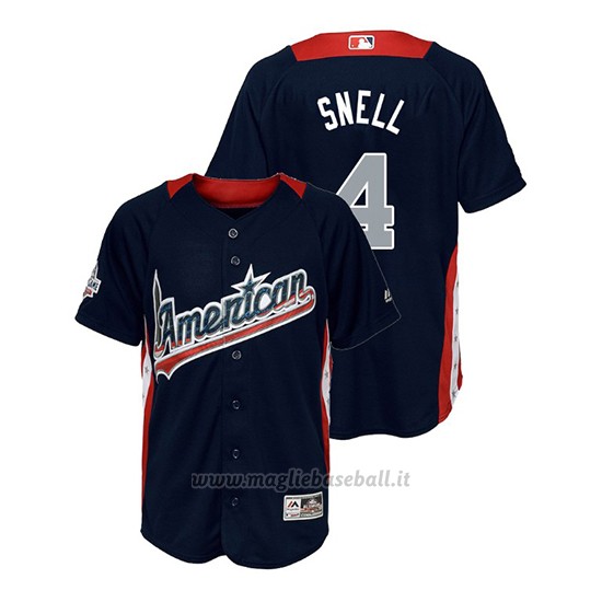 Maglia Baseball Bambino All Star Game Majestic Blake Snell 2018 1ªRun Derby American League Blu